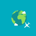 Animation d'un avion qui tourne autour de la terre