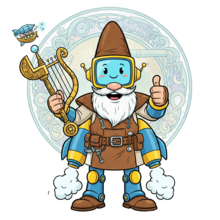 Vieil homme avec ses inventions style cartoon